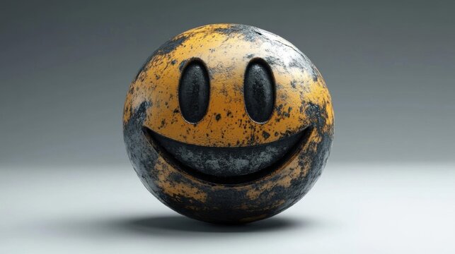 Rusty Smiley Sphere: 3D Render