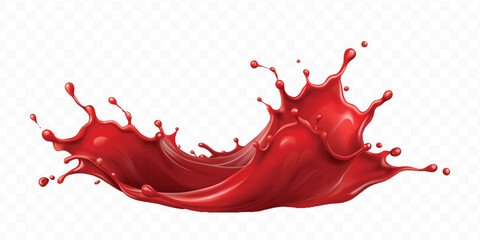 realistic 3d smooth liquid paint splashes in wave style isolated on transparent background