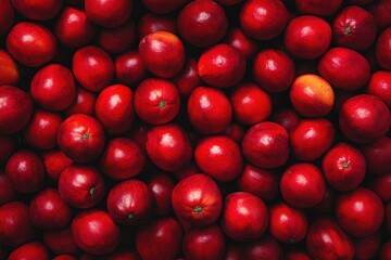 Vibrant Display of Ripe Red Mangoes on a Colorful Background, Perfect for Market or Dessert Themes