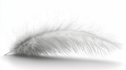 Obraz premium A Soft White Feather Lies Gently On A Bright White Surface