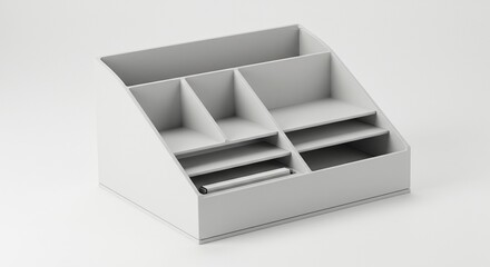 Light gray organizer with compartments