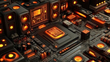 Cyberpunk Circuitry: Glowing Tech