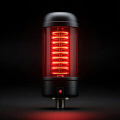Red illuminated tube design in the dark