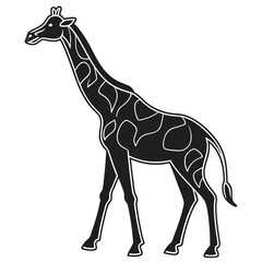 Fototapeta premium Giraffe Silhouette Vector Graphic Design Element Wildlife Icon