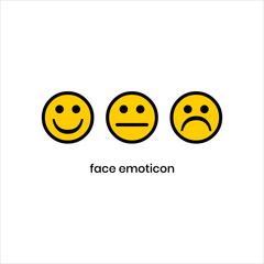 Creative Emoticon Face Logo Vector with Happy Sad and Angry Expressions in Minimalist Cartoon Style for Social Media Communication or Digital Character Branding Design