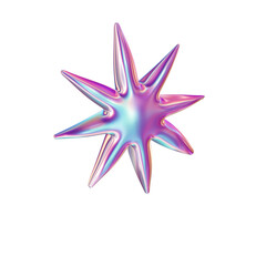 3d render of chrome shape y2k inspired star 20