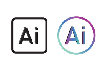 Generative AI logo icon magic sparkle stars symbol , Artificial intelligence sign. Vector ai generated icon blue logo