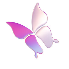 3d render of chrome shape y2k inspired butterfly 0001