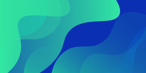 Abstract Gradient  Green Blue  liquid background. Modern  background design. Dynamic Waves. Fluid shapes composition.  Fit for website, banners, brochure, posters