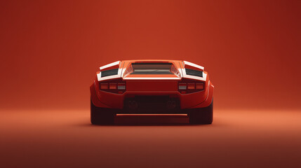 Elegant sports car showcased against a striking orange backdrop, emphasizing curves and design elegance in a modern artistic setting