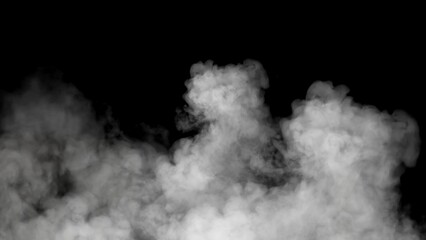 Abstract blurred smoke misty fog on isolated black background. Texture overlays. Paranormal mystic smoke, clouds for movie scenes