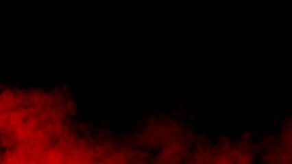 Naklejka premium Abstract blurred red smoke misty fog on isolated black background. Texture overlays. Paranormal mystic smoke, clouds for movie scenes
