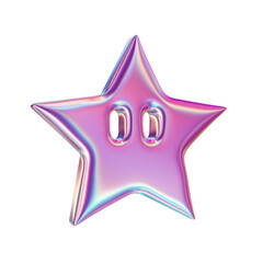 3d render of chrome shape y2k inspired star 25