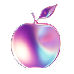 3d render of chrome shape y2k inspired  apple