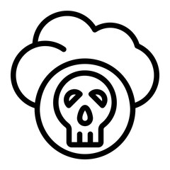 cyber attack line icon