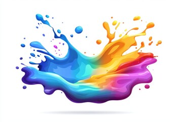 Vibrant Rainbow Paint Splash