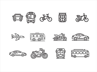 Various Modes of Transportation Icons