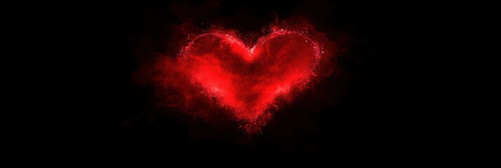 Fototapeta premium Vibrant Heart on Deep Shadowy Backdrop. Festive Essence Perfect for Valentine's Day Celebrations
