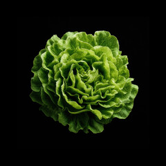 Fresh green lettuce head on a dark background