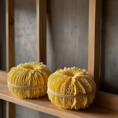 italian pasta on wooden background
