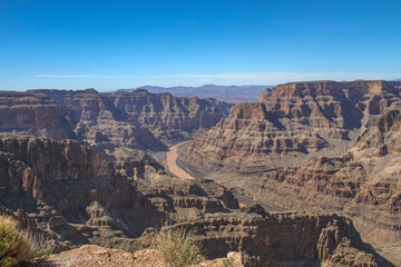 Picturesque landscape of the Grand Canyon with the Colorado River.