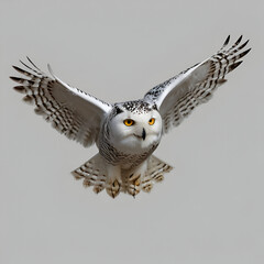 snowy owl on a branch