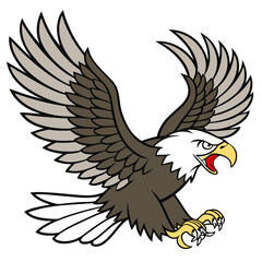 Fototapeta premium Eagle Emoji with Outstretched Wings and Bold Expression 