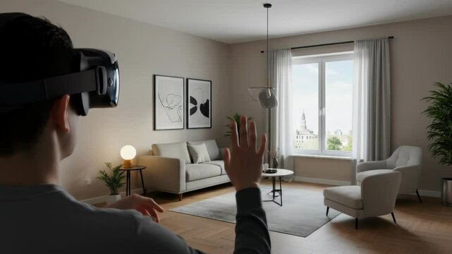 Person experiencing vr home design