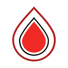Blood Medical Drop Icon Line Art On White Background