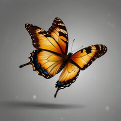 butterfly on a yellow background