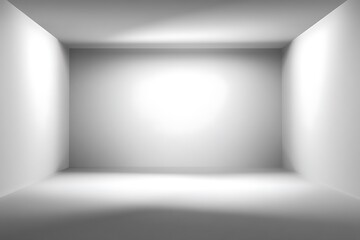 Abstract white box room with soft illumination for product display or design