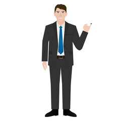 Man Show his Little Finger with Purple Ink. Election in Indonesia. Election Concept. Vector Illustration.