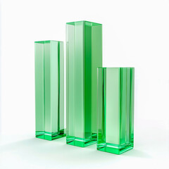 Fototapeta premium Elegant Green Glass Blocks Modern Minimalist Design Elements for Interior Decor
