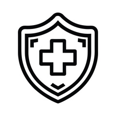 Medical Insurance Outline Icon Black Colour