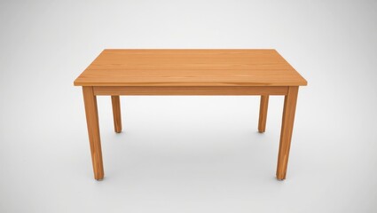 Isolated Wooden Table with a Simple Design on a White Background for Interior Design and Furniture Mockups