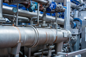 Industrial pipes and tubes system in a factory