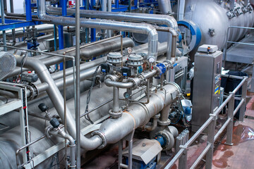 Industrial pipes and tubes system in a factory