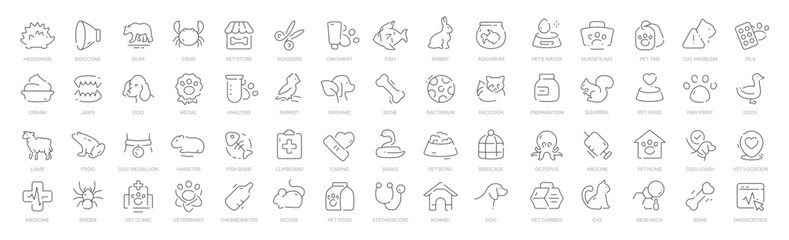 Line art icons represent various petrelated subjects arranged in rows