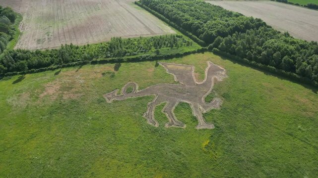4k drone footage of the Bures Dragon in Suffolk, UK