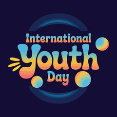 Obraz premium international youth day creative typography design