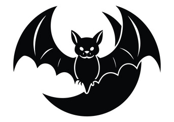 vampire bat with moon silhouette 