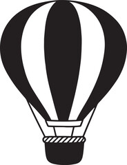 Hot Air Balloon silhouette vector, Hot Air Balloon silhouette icon vector illustration