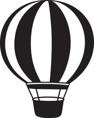 Hot Air Balloon silhouette vector, Hot Air Balloon silhouette icon vector illustration