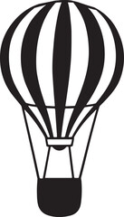Hot Air Balloon silhouette vector illustration, Hot Air Balloon silhouette on white background 