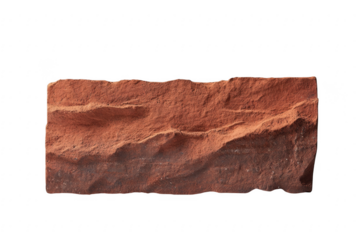 Rough textured red brick isolated on black background