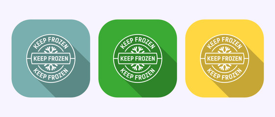 Keep frozen icon design illustration, Frozen product badge label sign in shadow button design