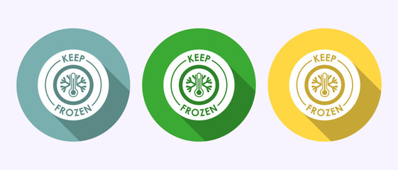 Keep frozen icon design illustration, Frozen product badge label sign in shadow button design