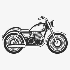 Obraz premium Monochrome illustration of a classic motorcycle showcasing its design and iconic silhouette.