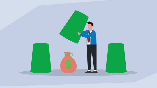 Money Hiding or Asset Protection cartoon animation