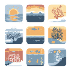 9 Icon Water Preservation Icon Set